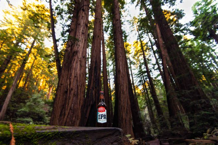 A bottle of Best Coast IPA at Muir Woods in California