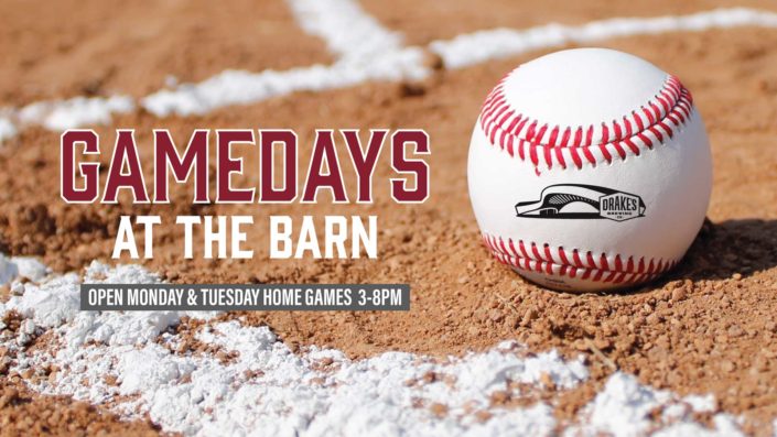 Gamedays at the BARN Event logo with baseball on playing field